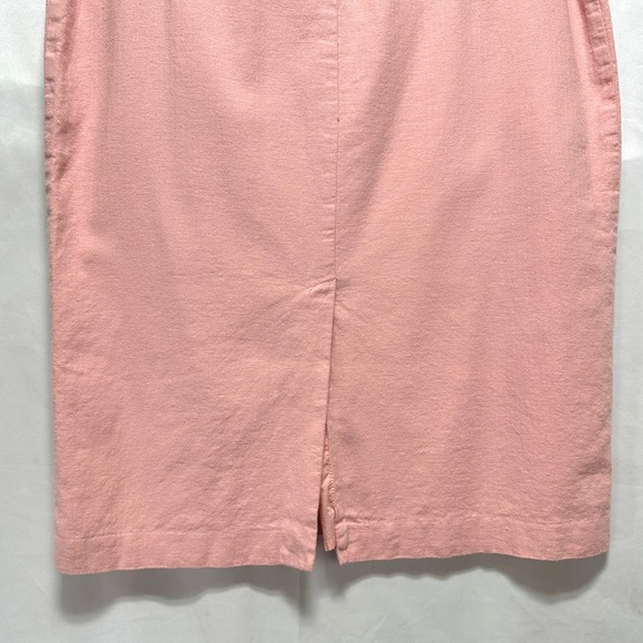 Banana Republic Pink Linen Blend Pencil Skirt Bermuda Sand Size 16 Knee Length - Picture 9 of 11